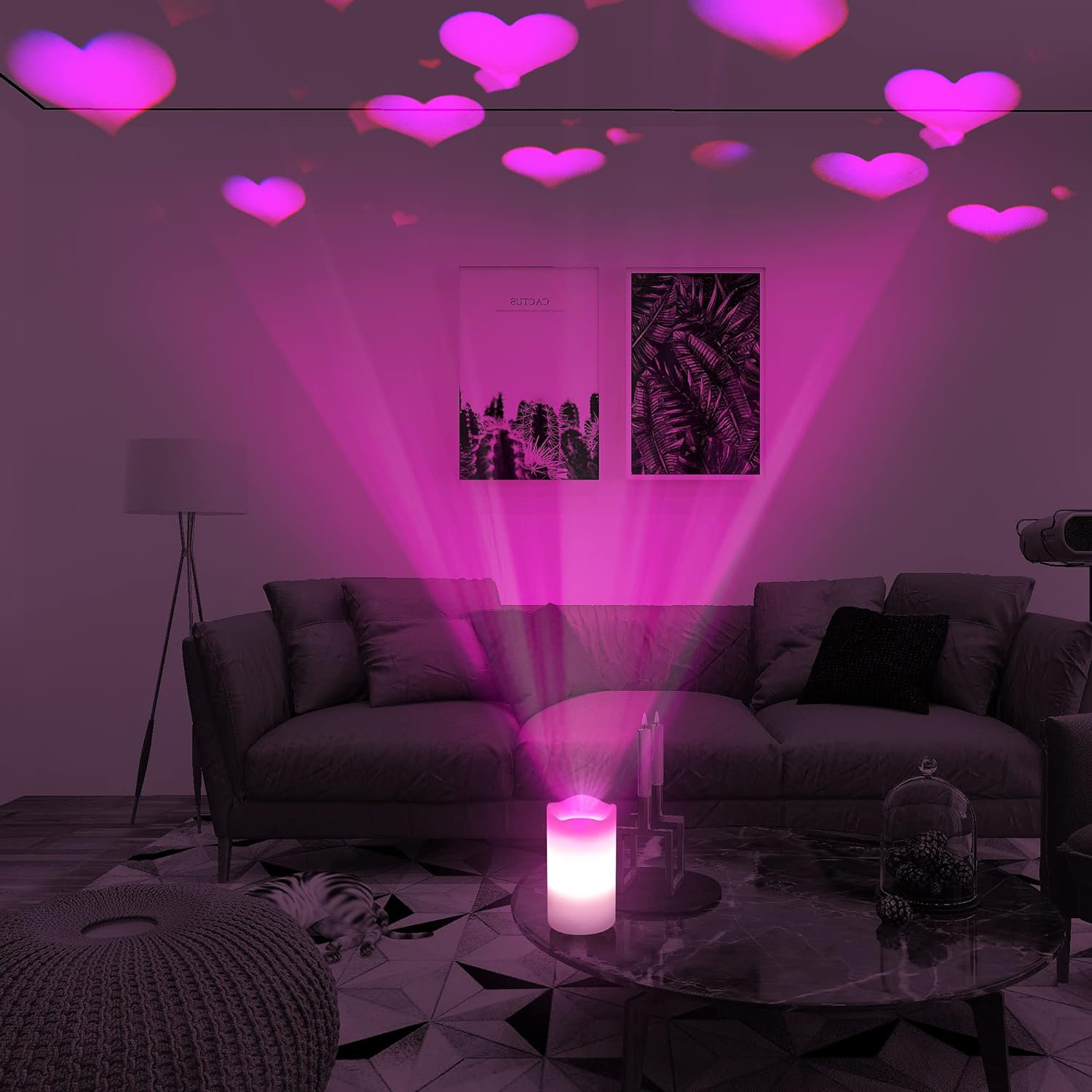 The Holiday Aisle® Flameless Candles Valentine Romantic Pink Heart